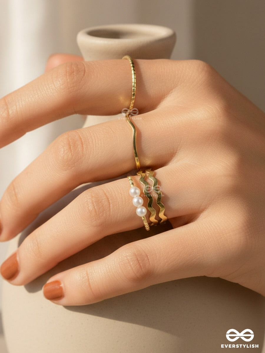 Lines & Ripples - Contemporary Ring Set