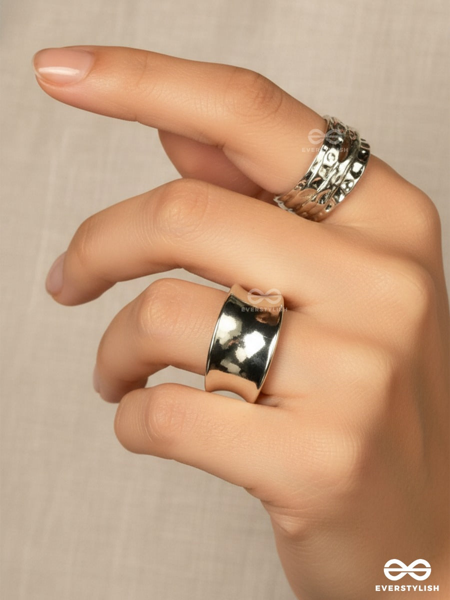 The Bold Silver - Cuff Ring Set
