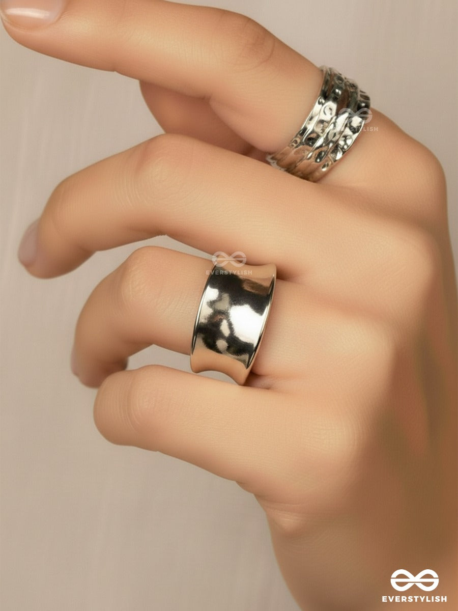 The Bold Silver - Cuff Ring Set