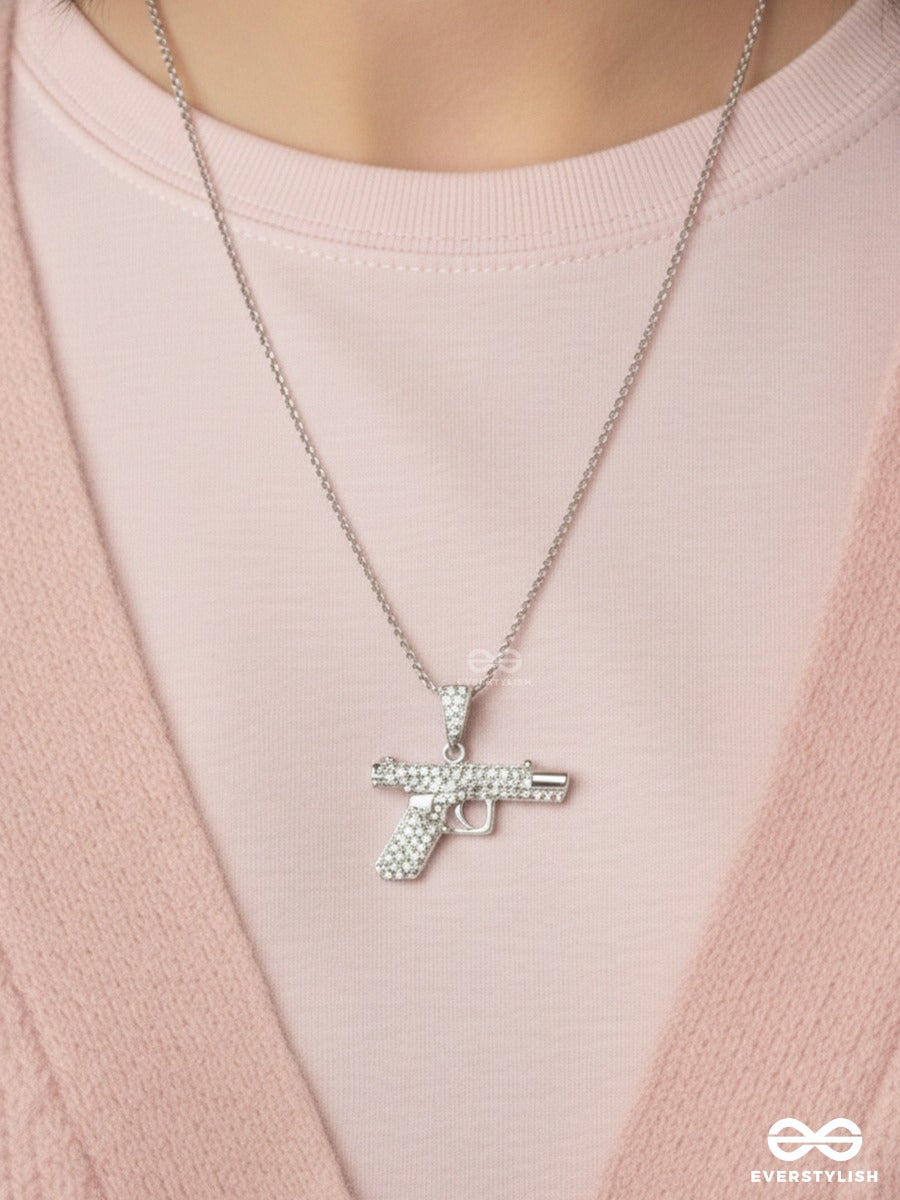 Silent Shot - Crystal Gun Pendant