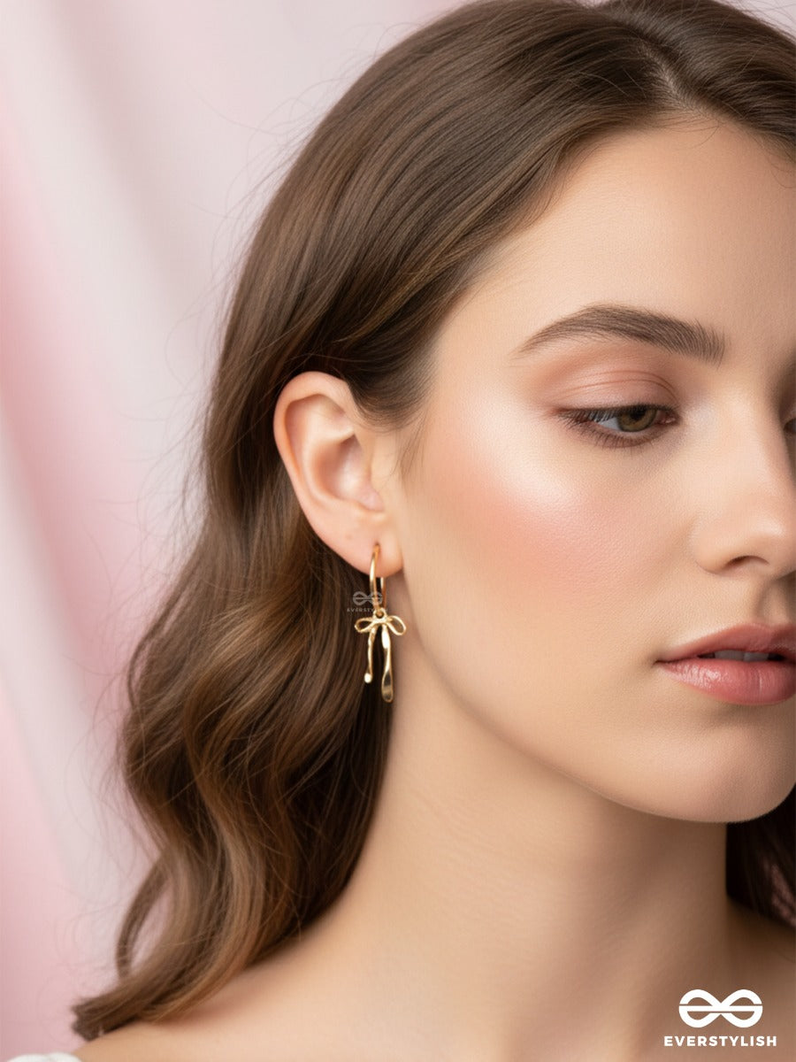 Coquette Charm - Dainty Bow Hoop Earrings