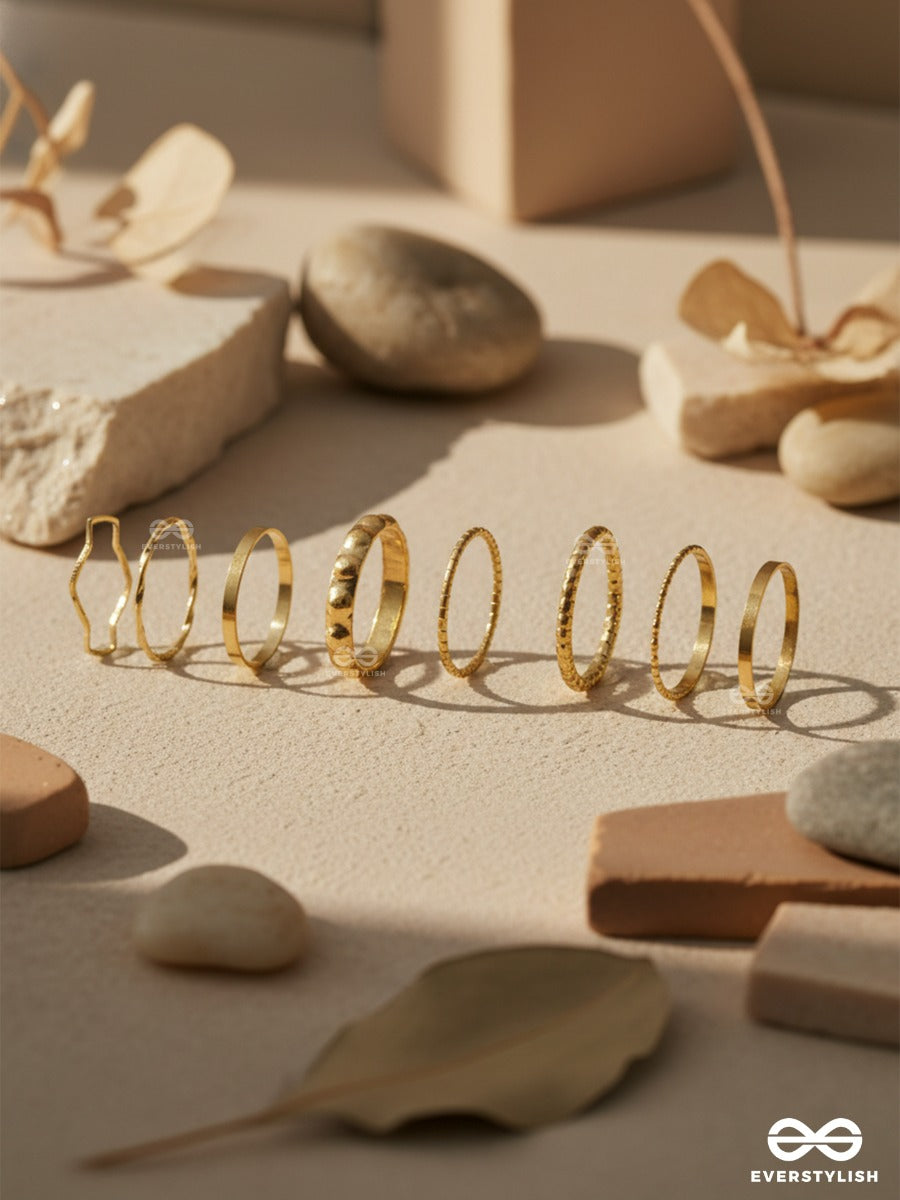 Gold Threads - Slim Ring Set