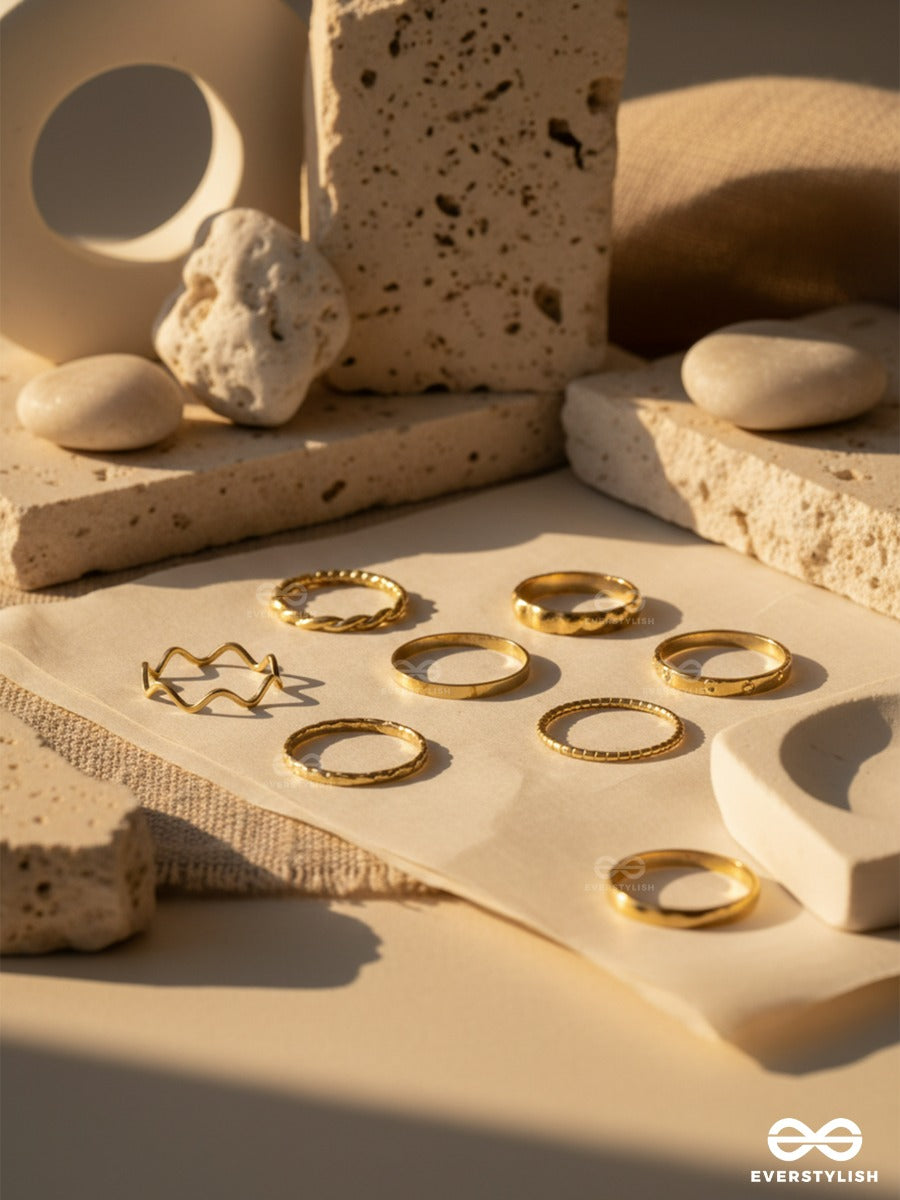 Gold Threads - Slim Ring Set