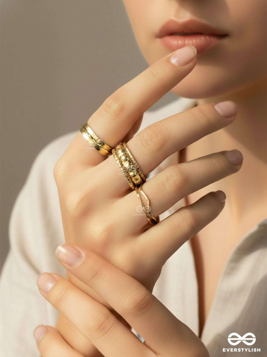 Gold Threads - Slim Ring Set