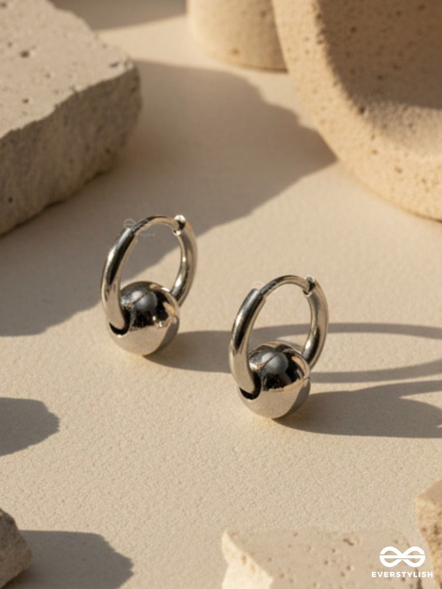 Silver Nod - Soft Curved Hoops With Round Detail