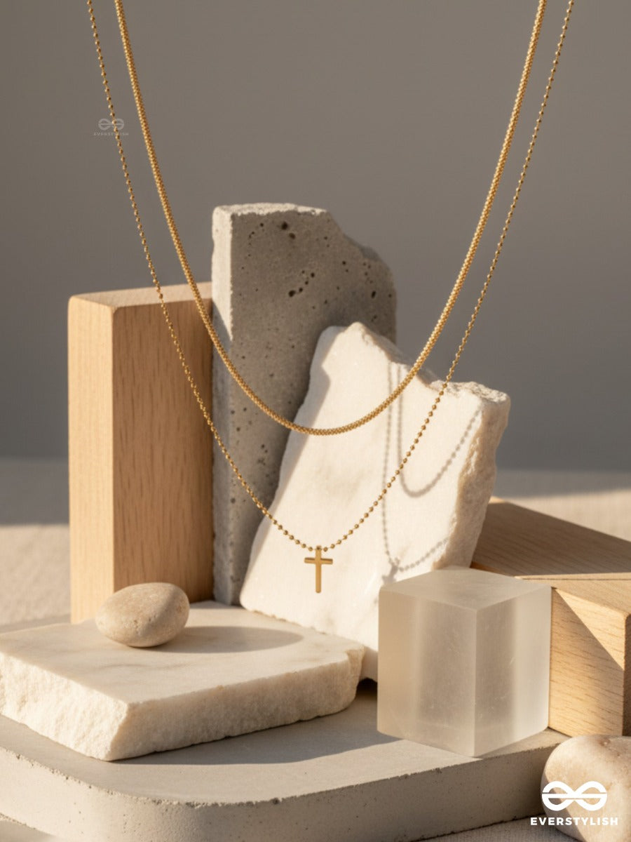 Cross Trace - Minimal Layered Necklace
