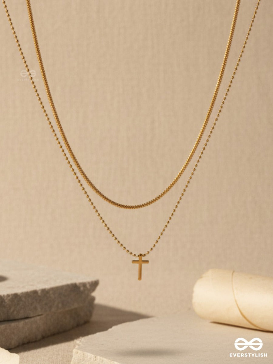 Cross Trace - Minimal Layered Necklace