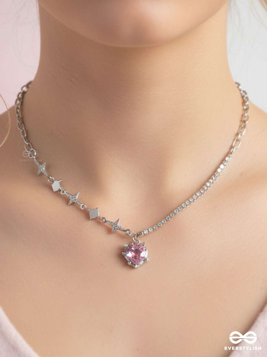 Amethyst Wish - Purple Heart Necklace With Star Detail