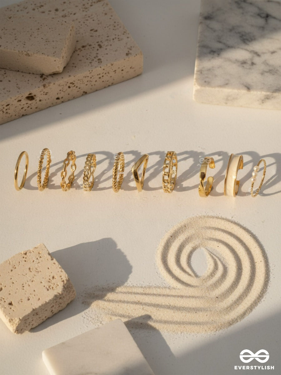 The Pretty Stack - Gold Ring Set