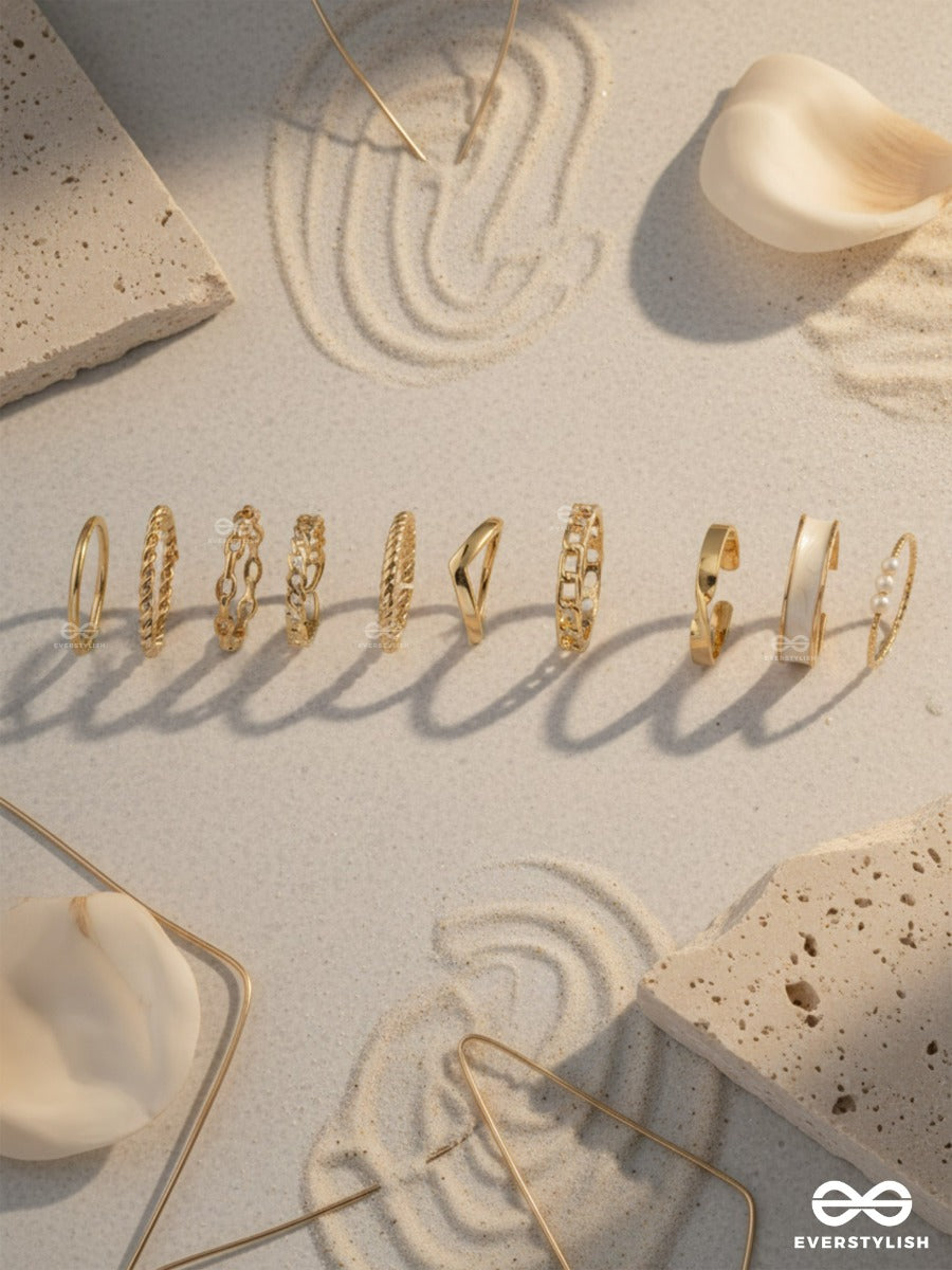 The Pretty Stack - Gold Ring Set