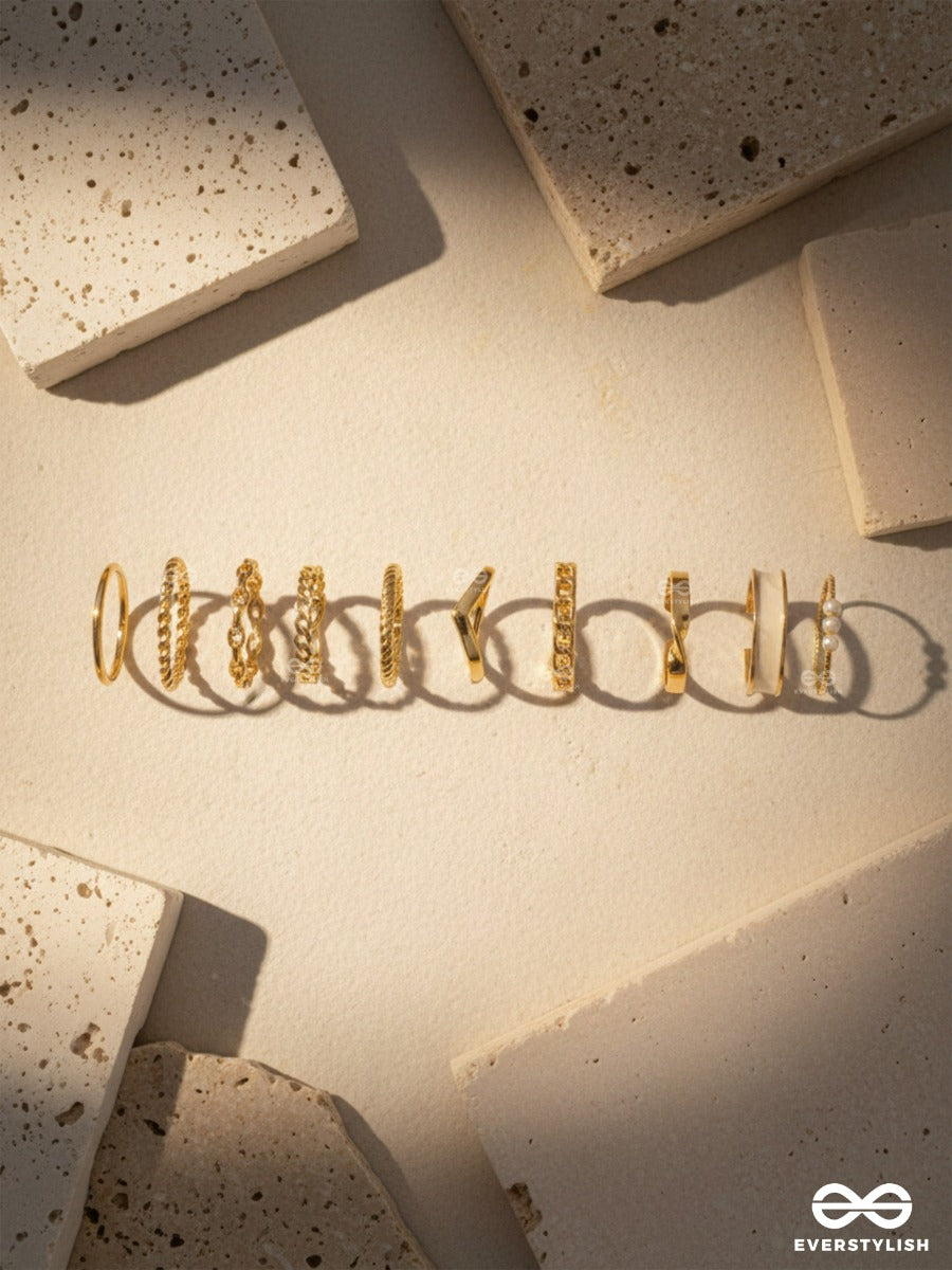 The Pretty Stack - Gold Ring Set