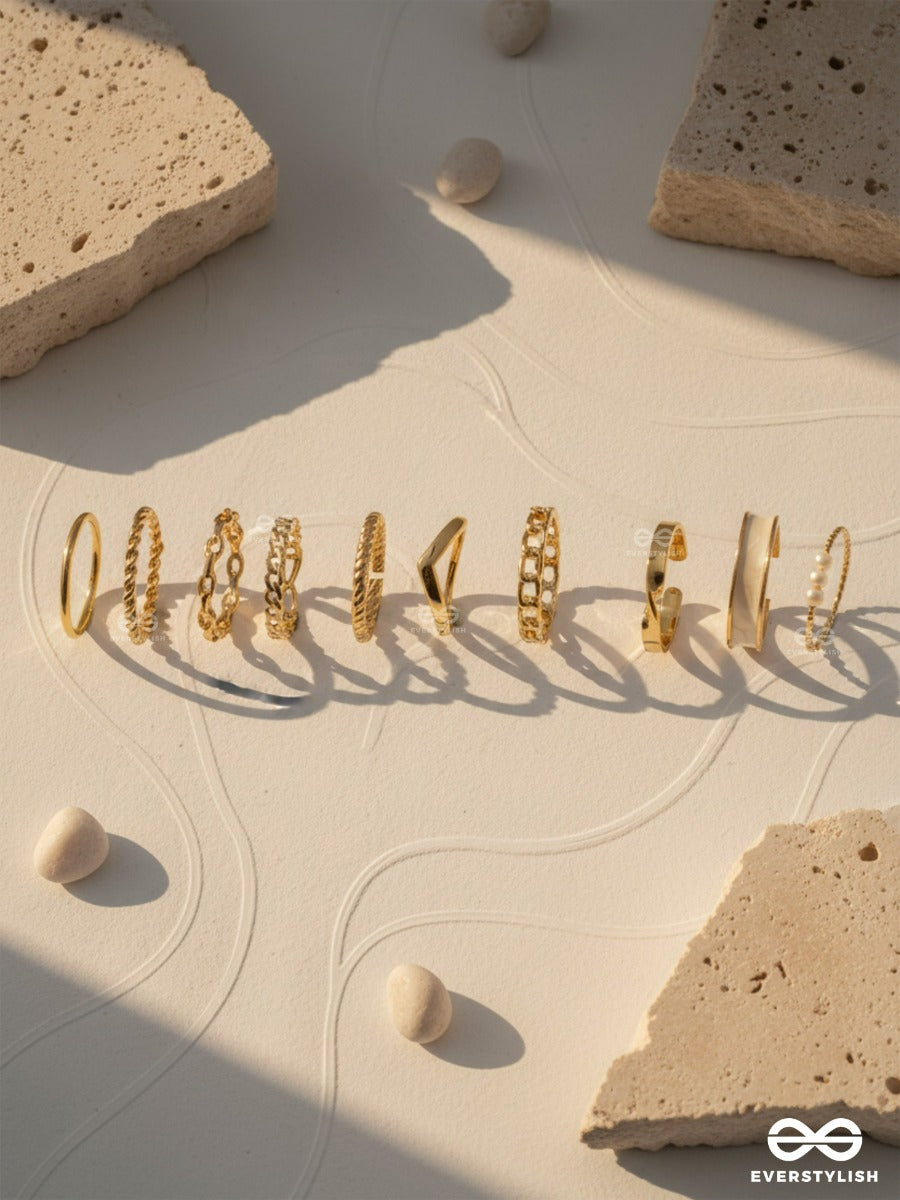 The Pretty Stack - Gold Ring Set
