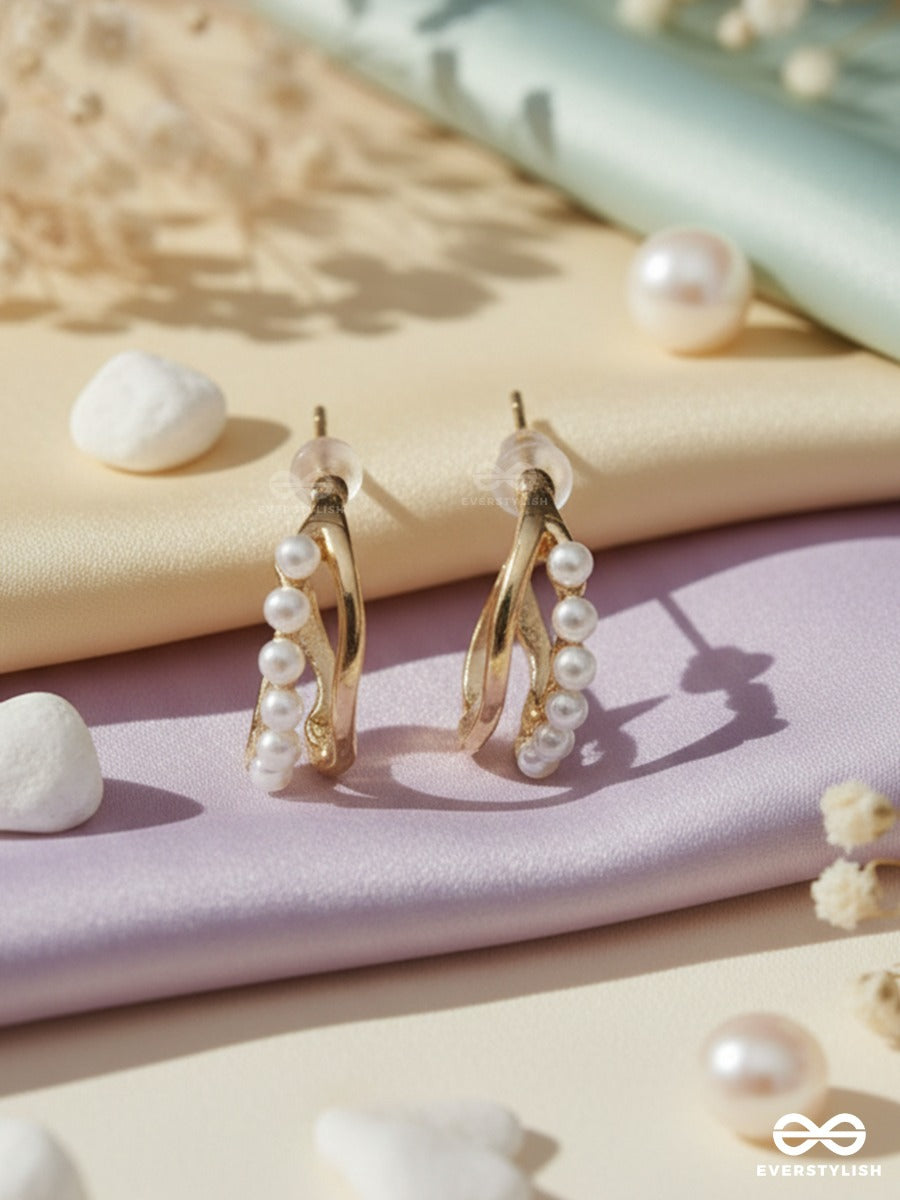 Gentle Drape - Pearl Detail Earrings