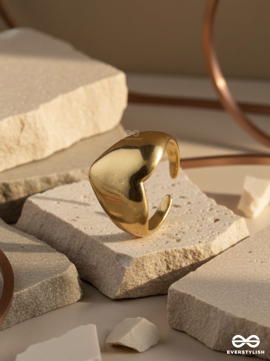 Molten Heart - Sculptural Gold Ring