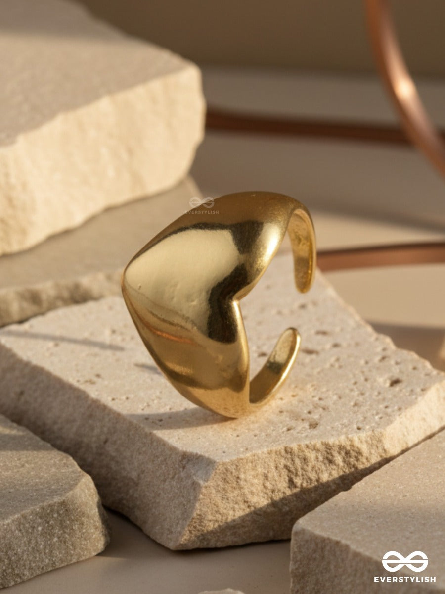 Molten Heart - Sculptural Gold Ring