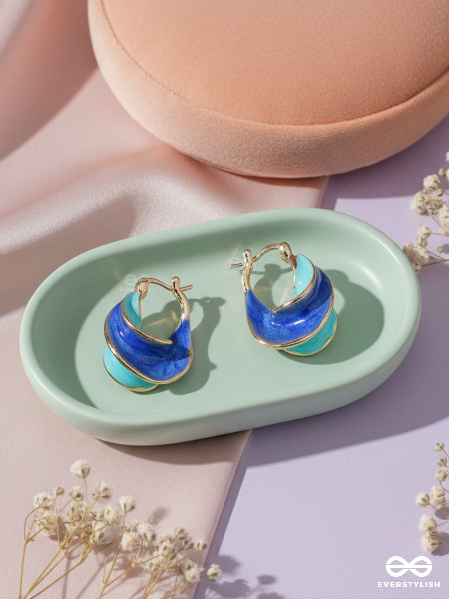 Blue Current - Modern Statement Earrings