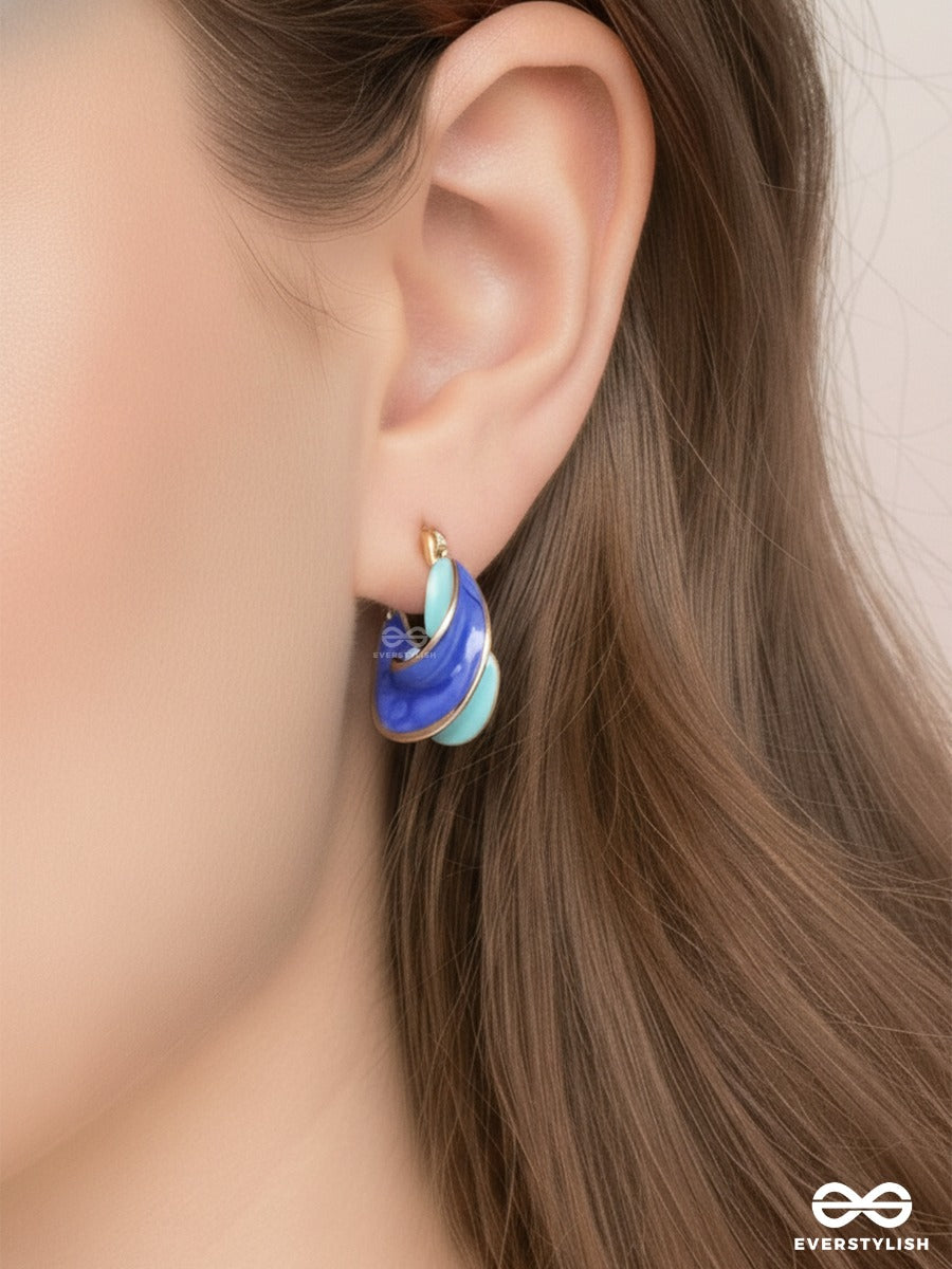Blue Current - Modern Statement Earrings