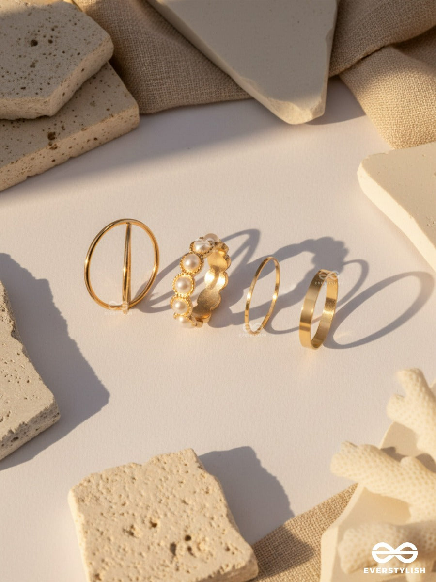 Pretty Lines - Gold Ring Set
