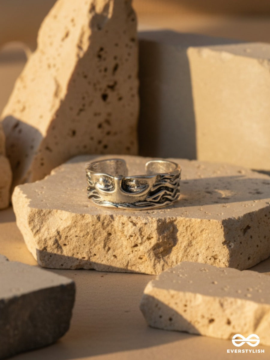 Silver Relief - Sculptural Cuff Ring