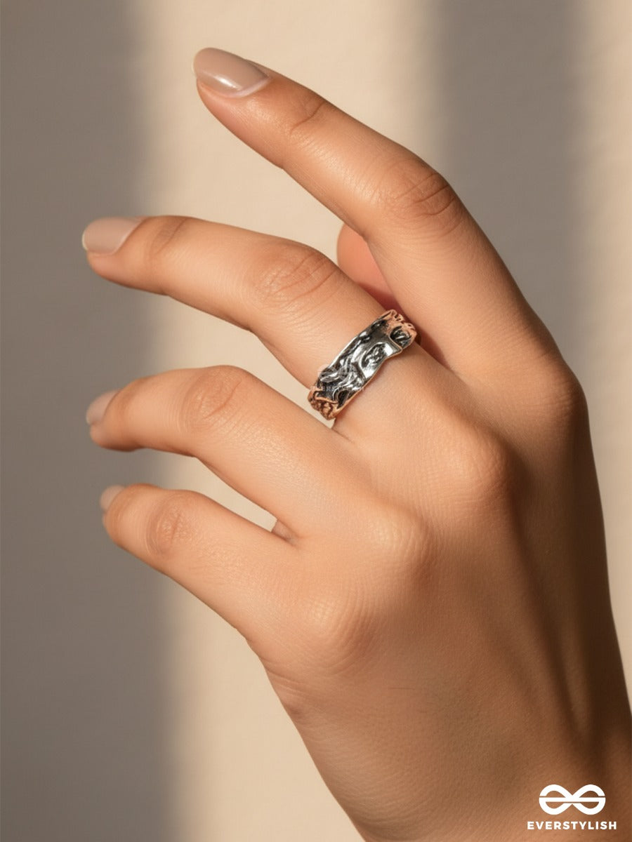 Silver Relief - Sculptural Cuff Ring