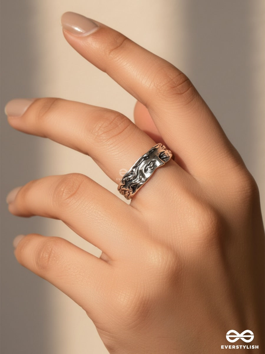 Silver Relief - Sculptural Cuff Ring