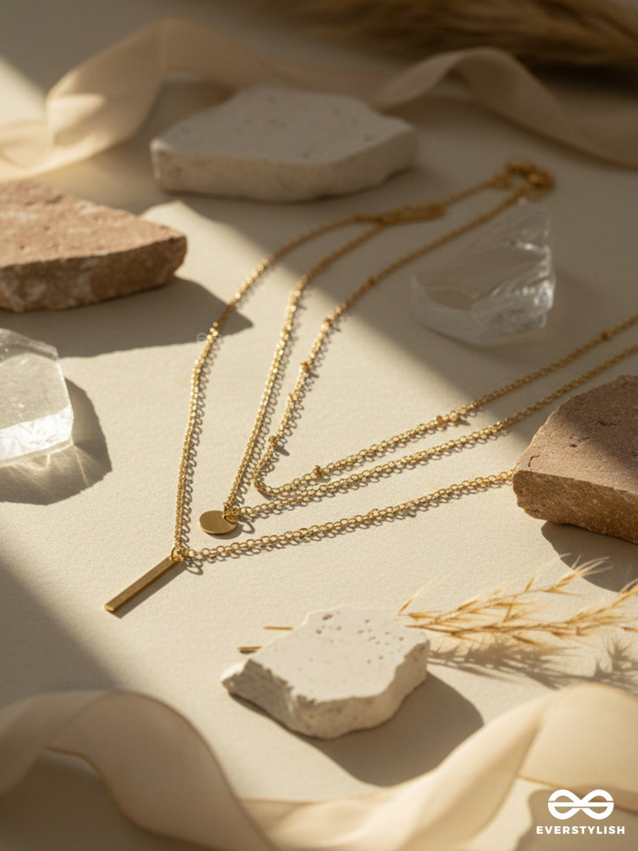 Golden Pause - Delicate Layered Necklace