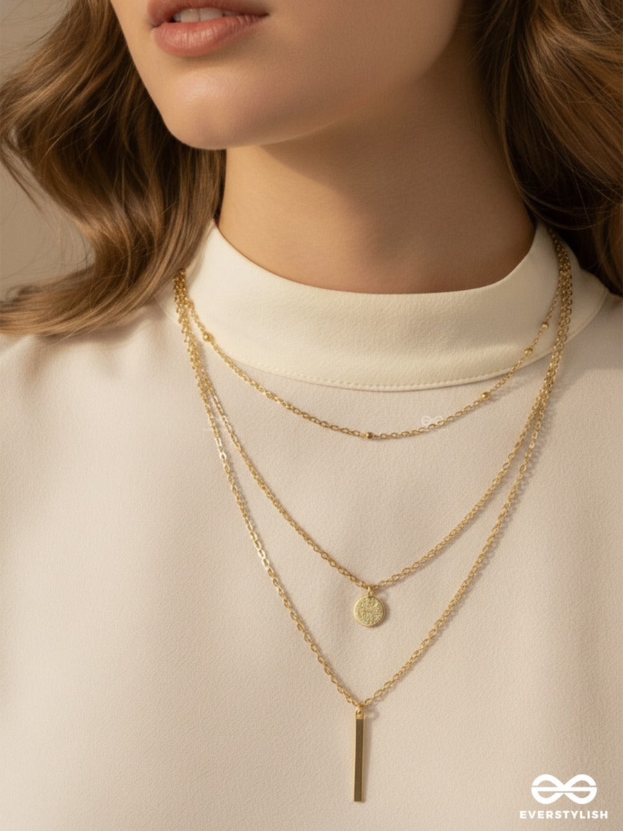 Golden Pause - Delicate Layered Necklace