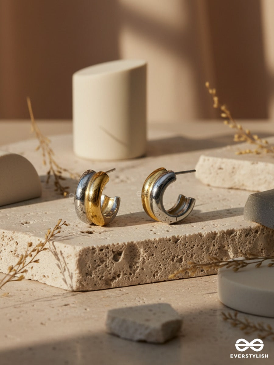 Twin Rims - Two-Tone Hoop Earrings