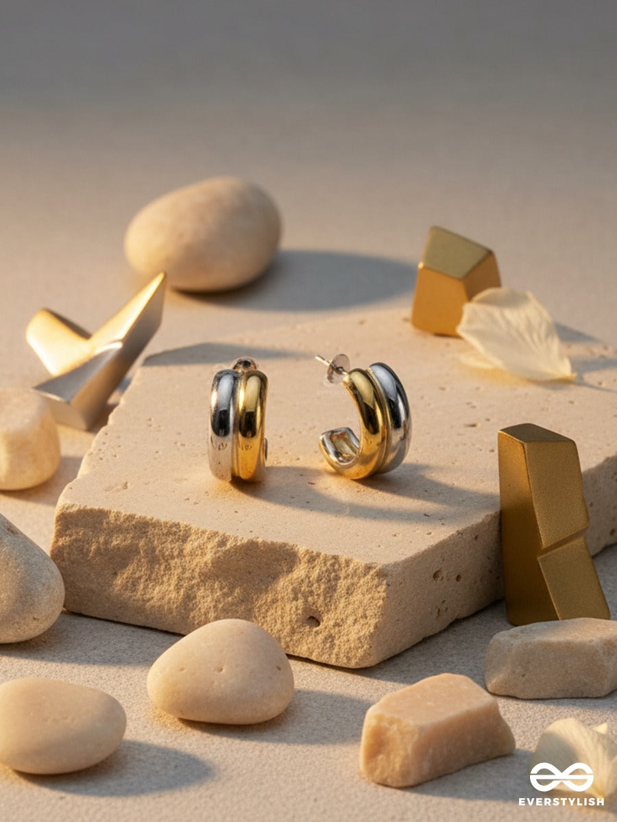Twin Rims - Two-Tone Hoop Earrings