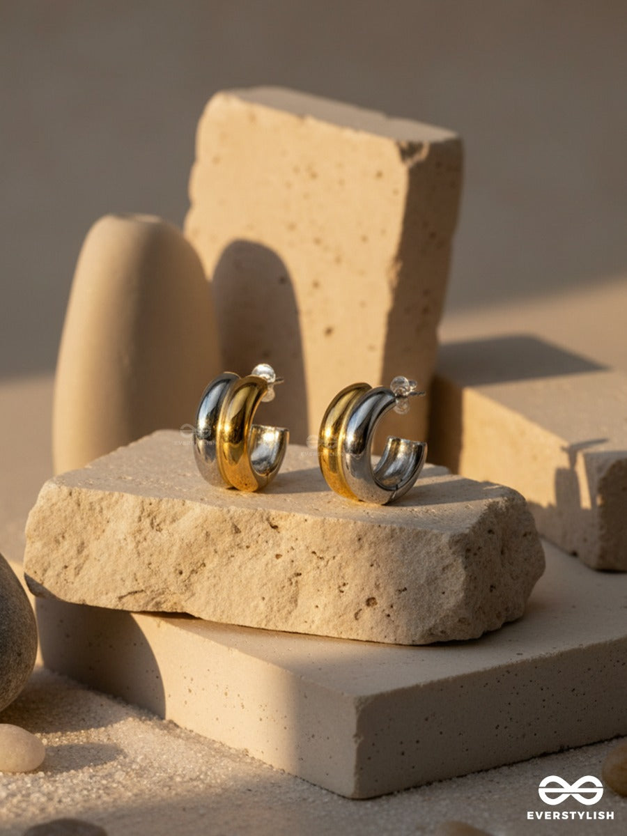 Twin Rims - Two-Tone Hoop Earrings