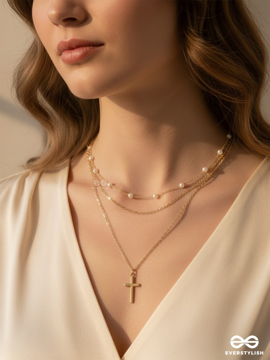 Sacred Strata - Layered Cross Necklace