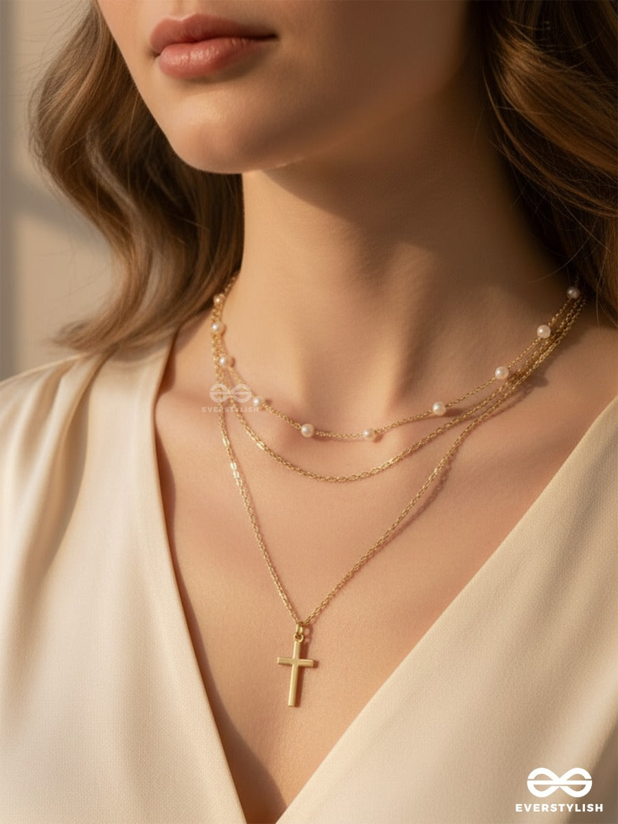 Sacred Strata - Layered Cross Necklace