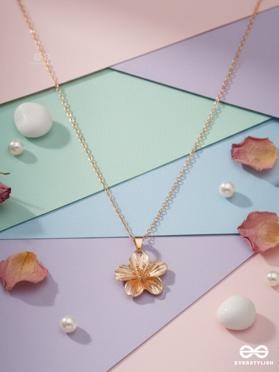 Rosy Whorl - Twisted Floral Necklace