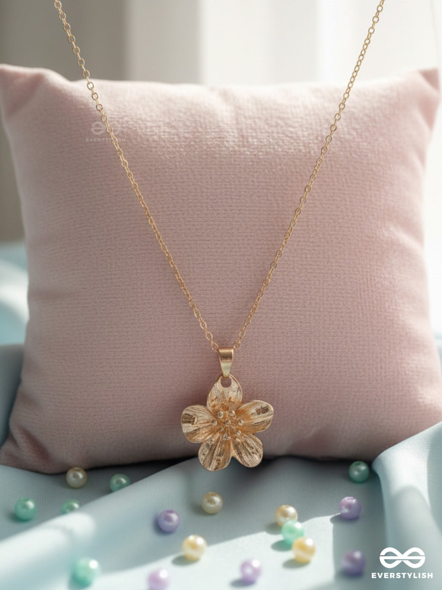 Rosy Whorl - Twisted Floral Necklace