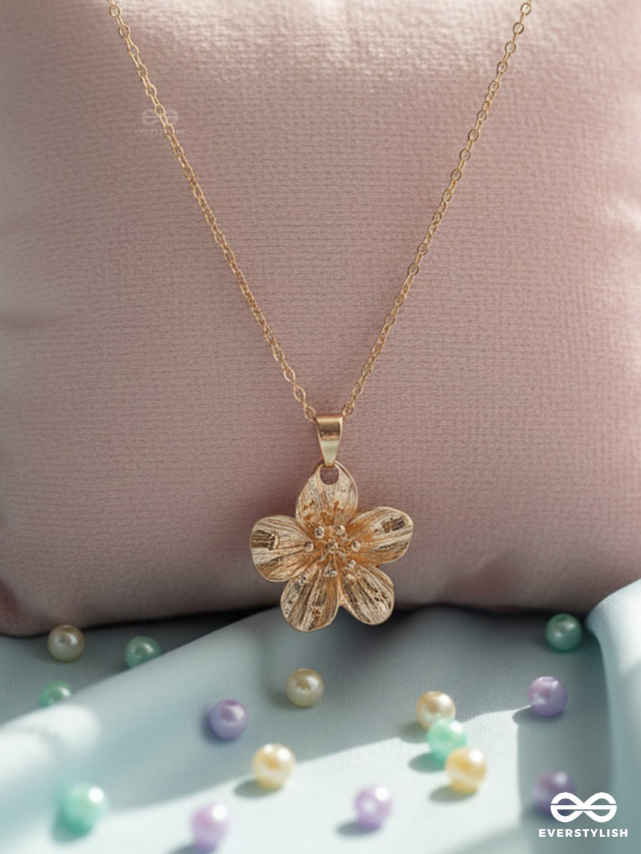 Rosy Whorl - Twisted Floral Necklace