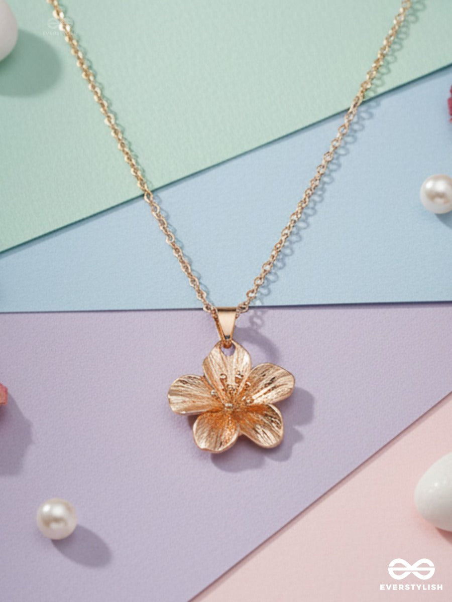 Rosy Whorl - Twisted Floral Necklace