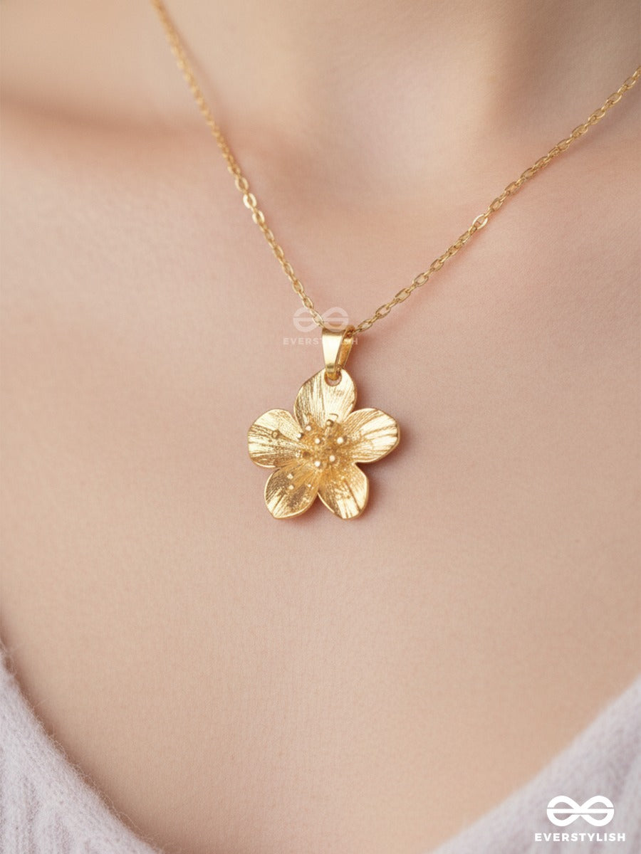 Rosy Whorl - Twisted Floral Necklace