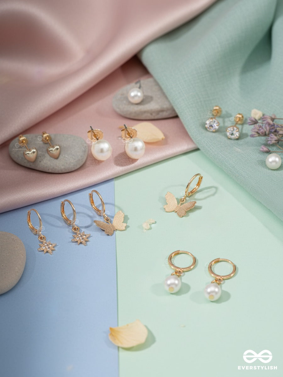 Sweet Details - Heart, Pearl & Motif Earring Set