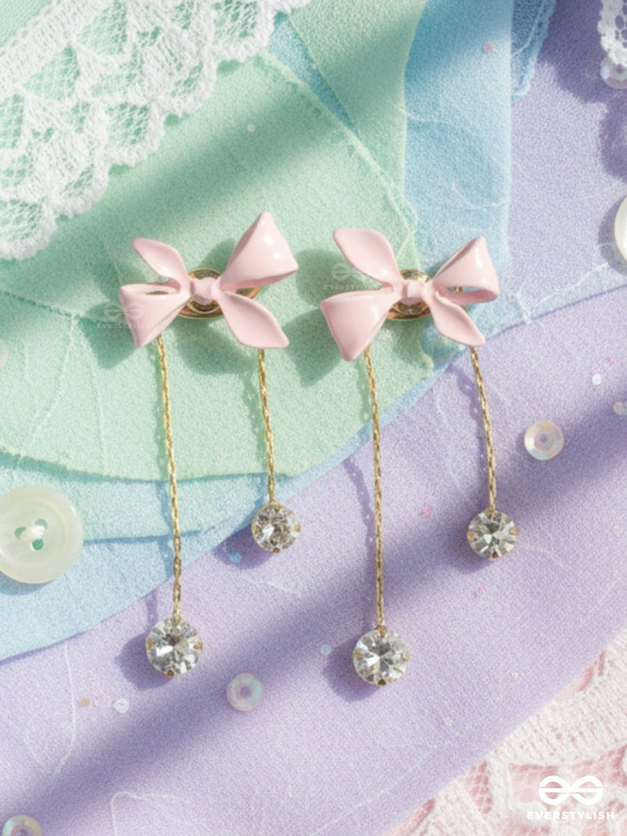 Sweet Tie - Blush Bow Dangle Earrings