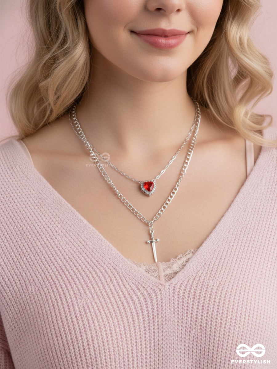Devotion Drop - Heart Accent Layered Chain