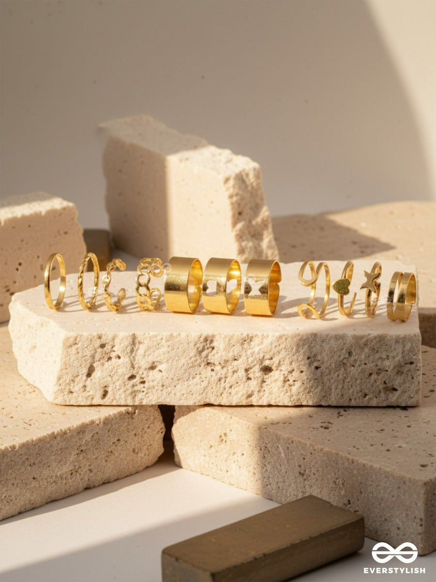 Icon Stack - Modern Stacked Golden Ring Set