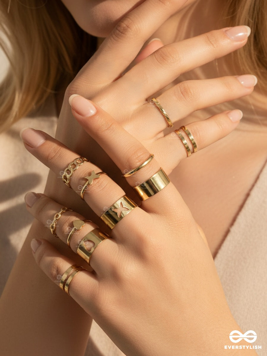 Icon Stack - Modern Stacked Golden Ring Set