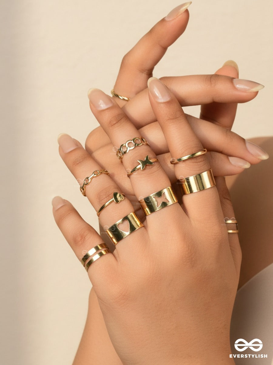 Icon Stack - Modern Stacked Golden Ring Set