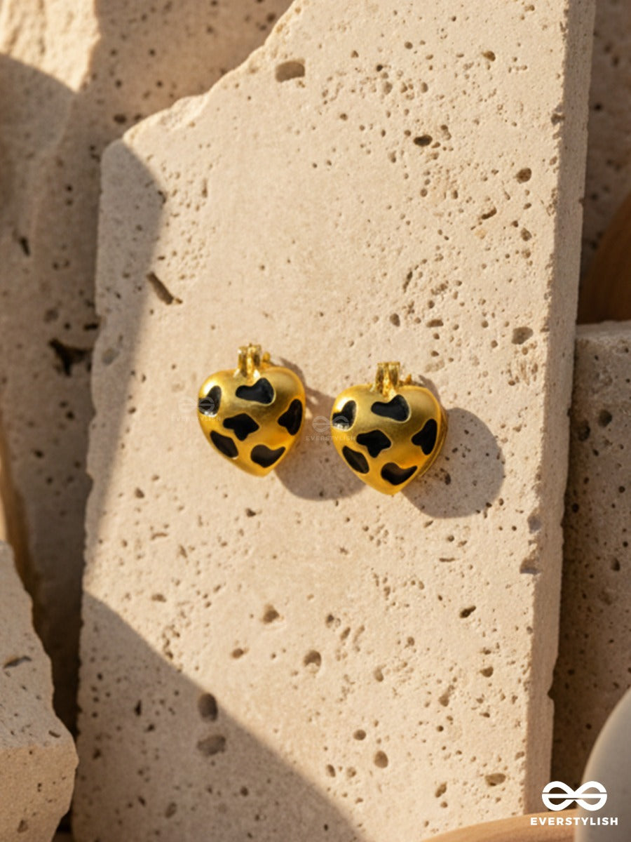 Wild At Heart - Leopard Heart Studs