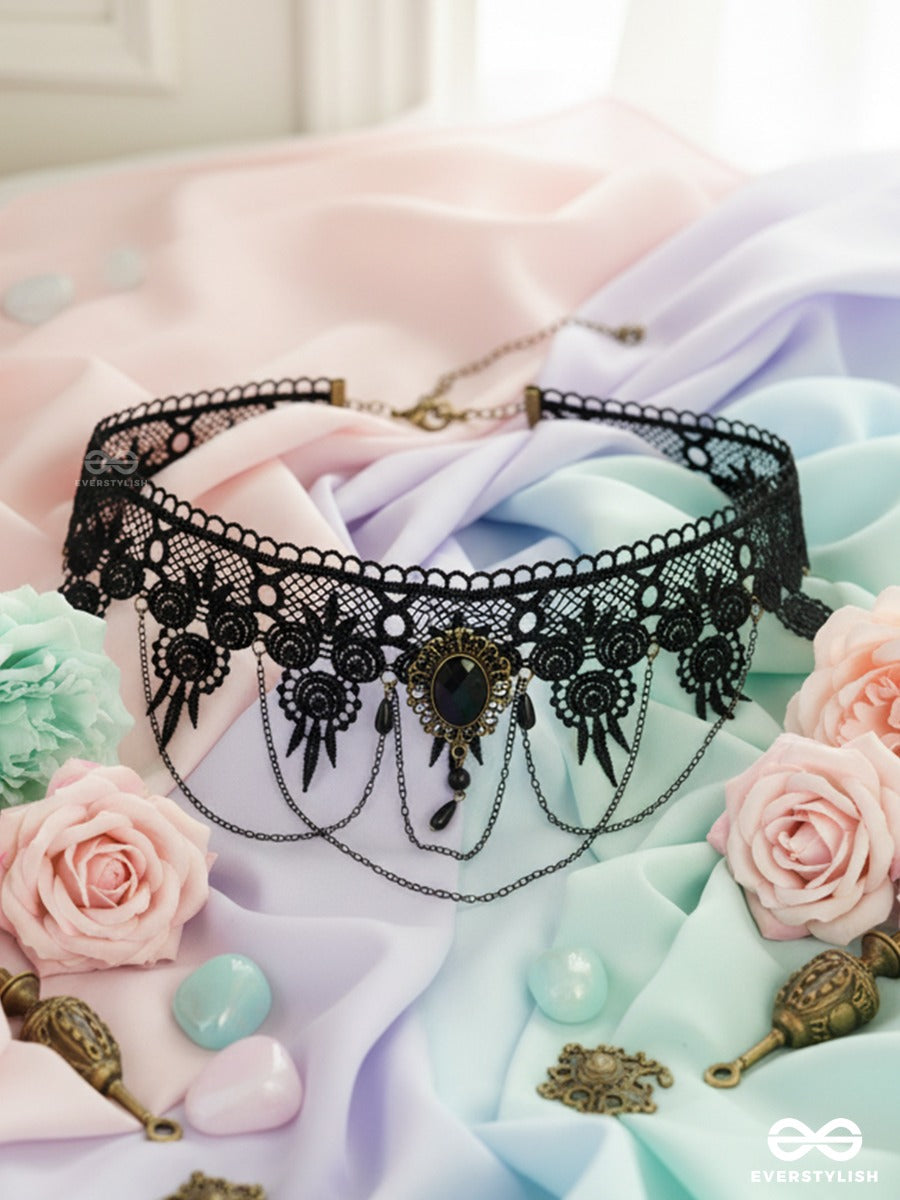 Crown Of Shadows - Layered Lace Choker