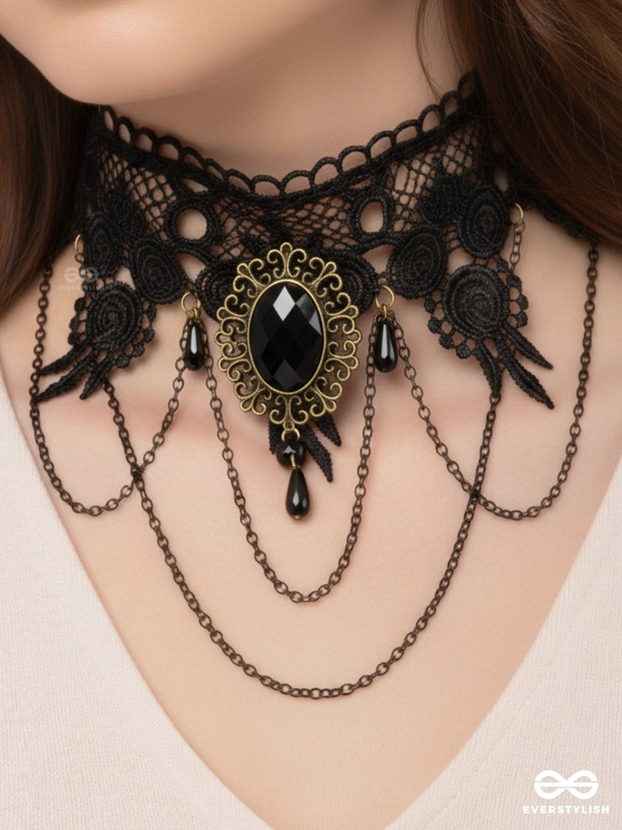 Crown Of Shadows - Layered Lace Choker