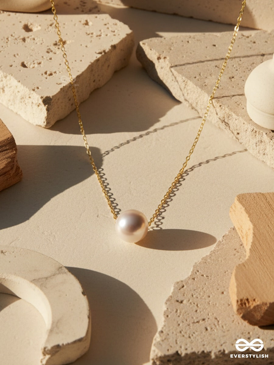 Whispering Pearl - Elegant Gold Necklace
