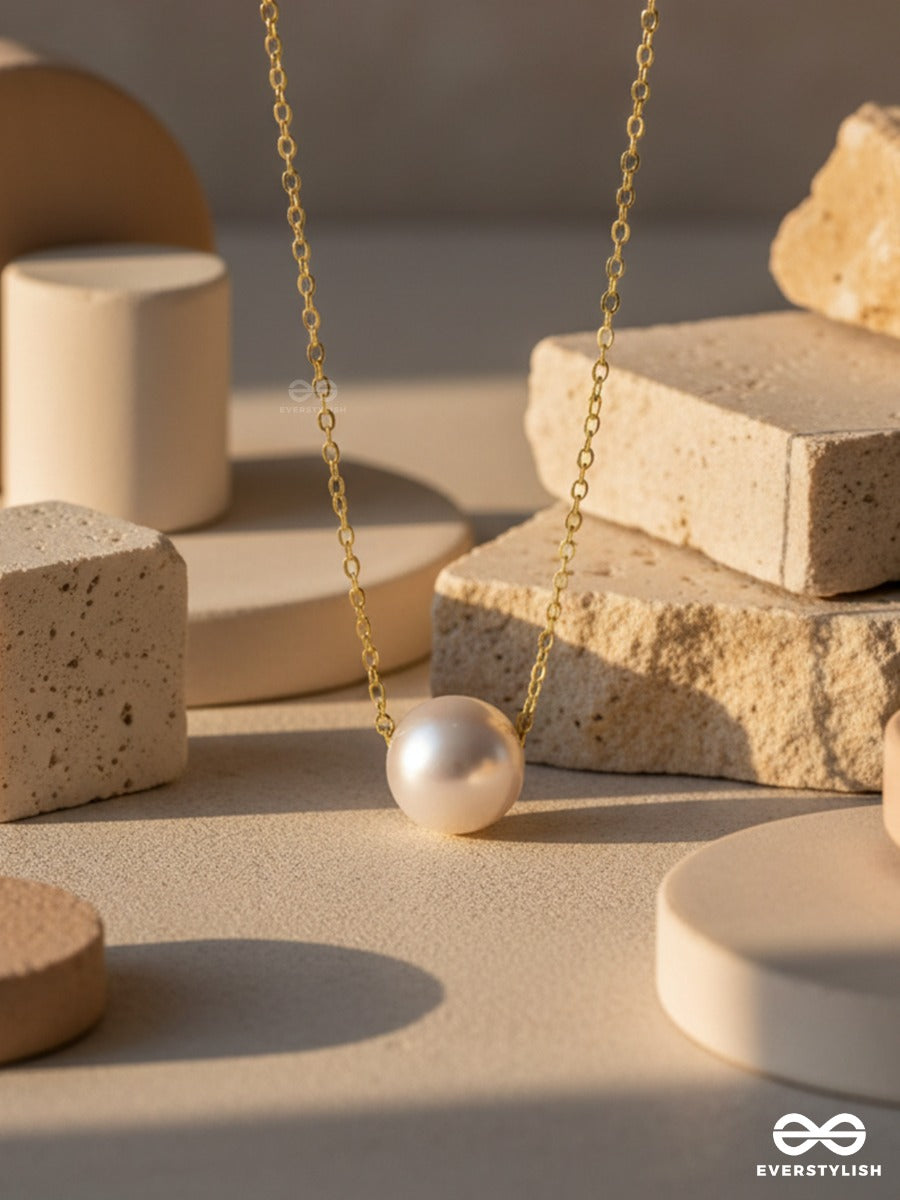 Whispering Pearl - Elegant Gold Necklace