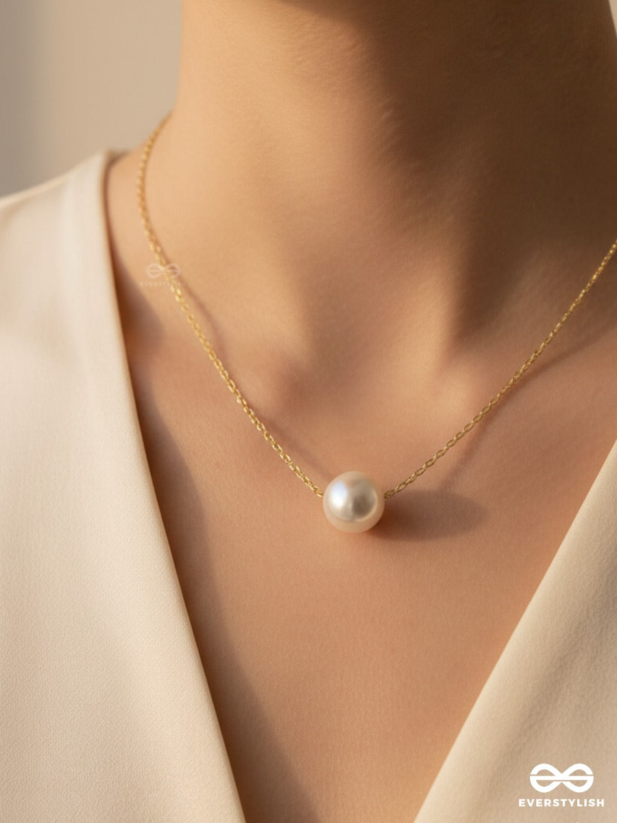 Whispering Pearl - Elegant Gold Necklace