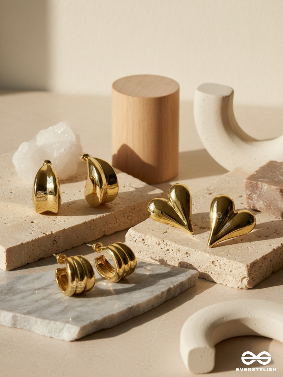 Bold In Love - Gold Hoop & Heart Set